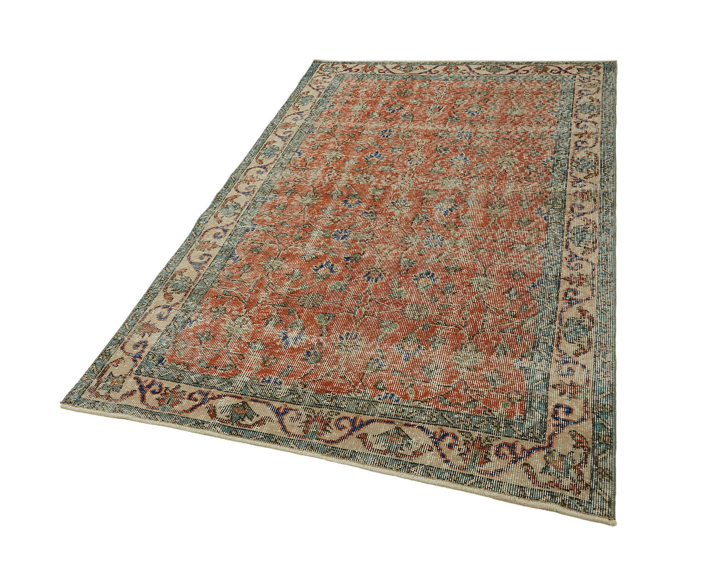 4x7 Beige Turkish Vintage Area Rug - 45819