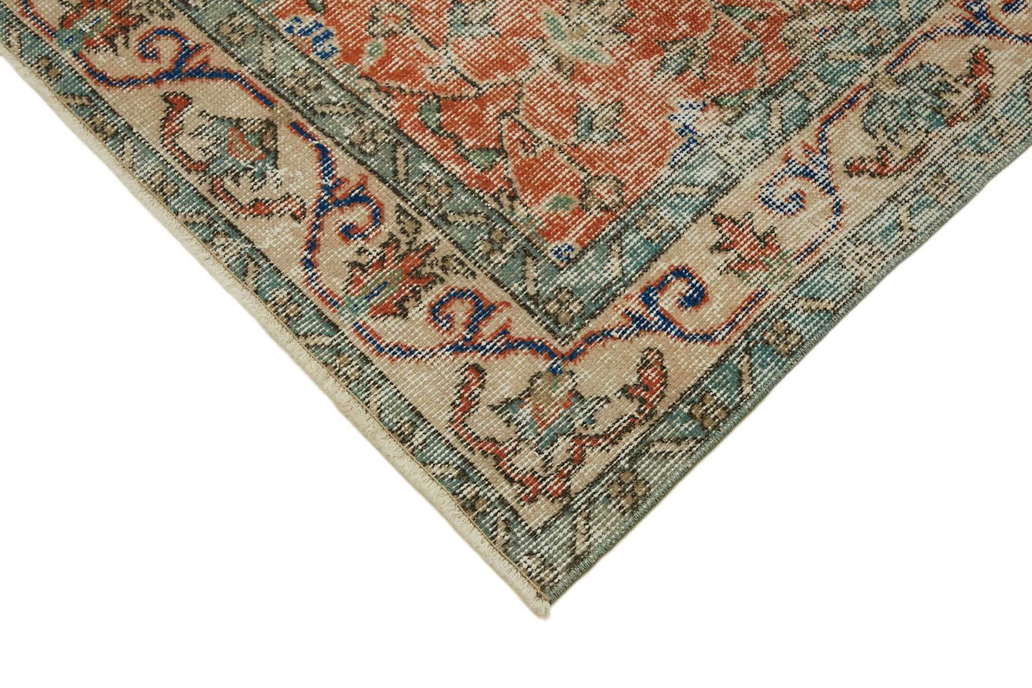 4x7 Beige Turkish Vintage Area Rug - 45819