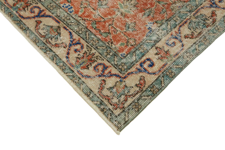 4x7 Beige Turkish Vintage Area Rug - 45819