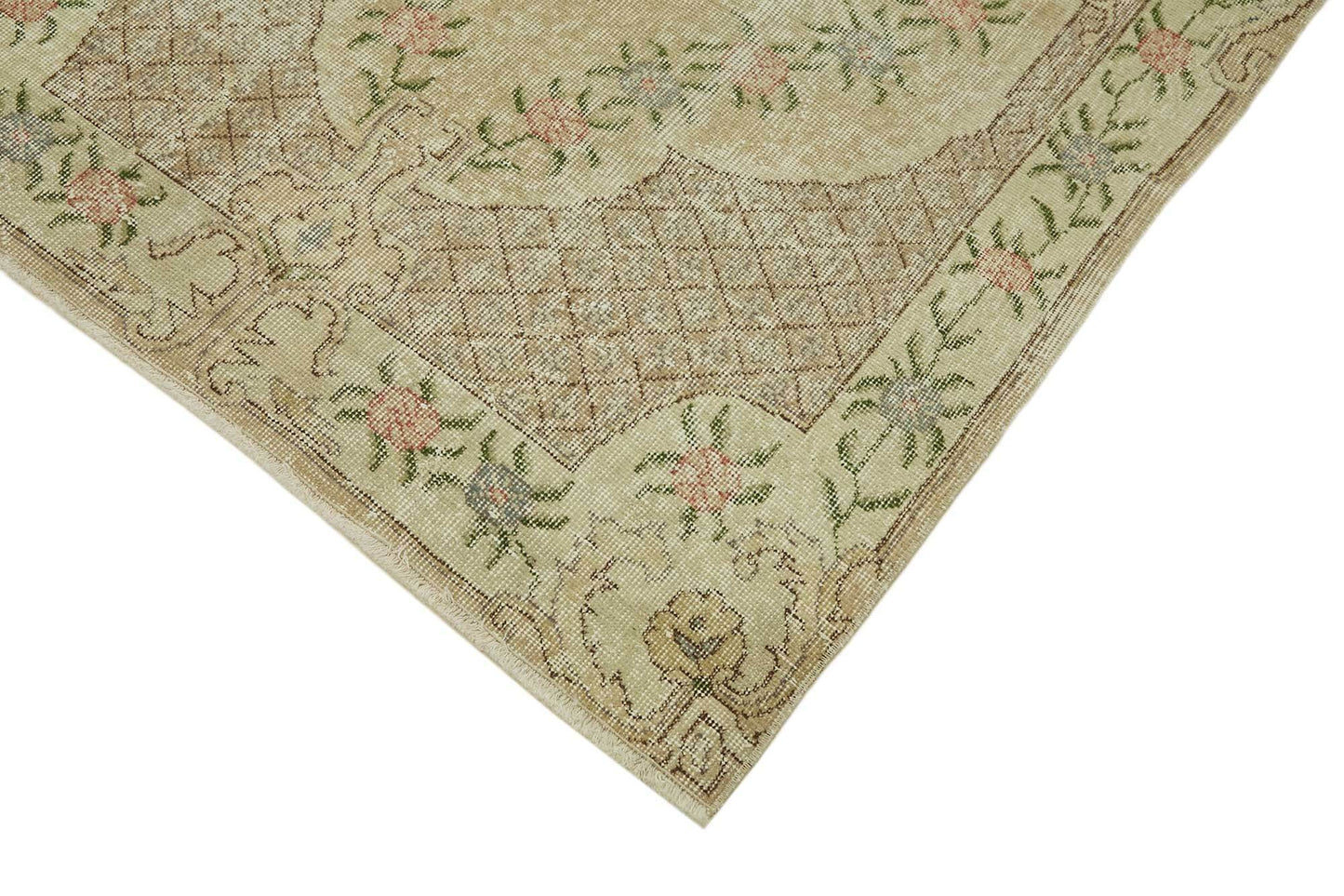 4x7 Beige Turkish Vintage Area Rug - 45822
