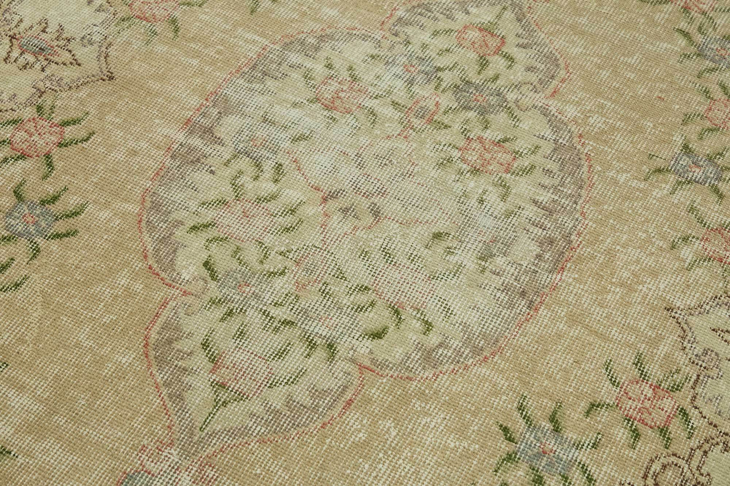 4x7 Beige Turkish Vintage Area Rug - 45822