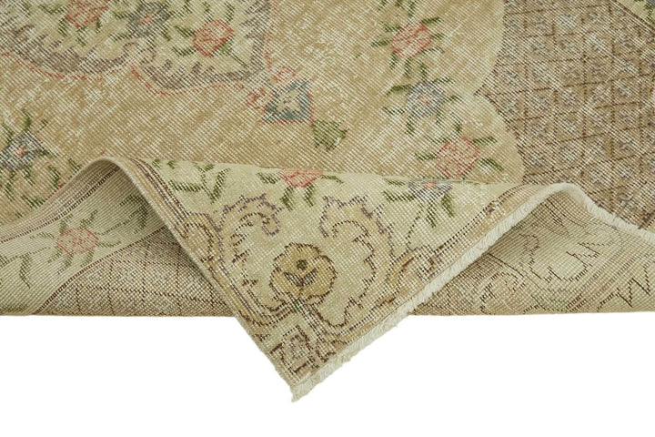4x7 Beige Turkish Vintage Area Rug - 45822