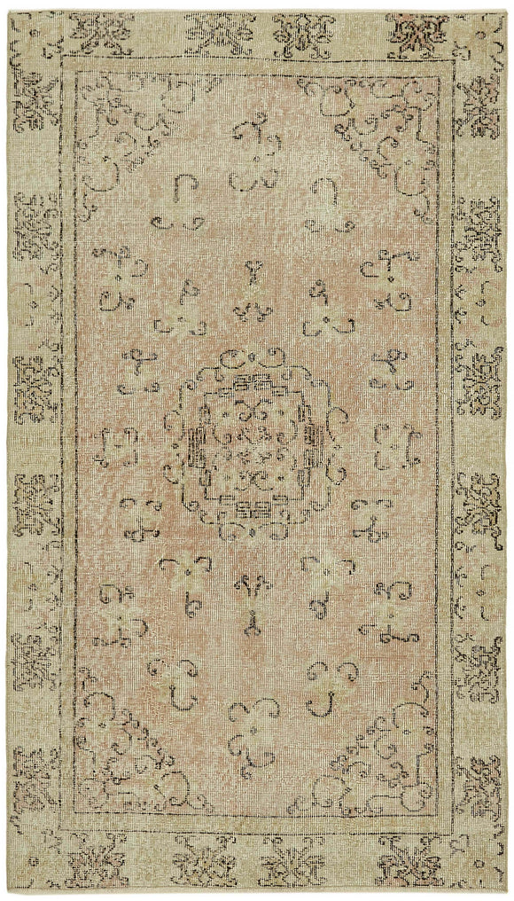 4x7 Beige Turkish Vintage Area Rug - 45825