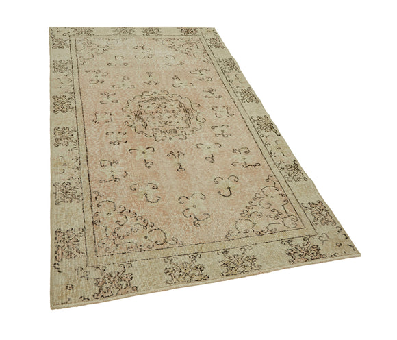 4x7 Beige Turkish Vintage Area Rug - 45825