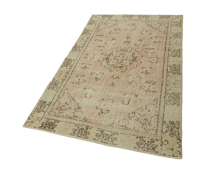 4x7 Beige Turkish Vintage Area Rug - 45825