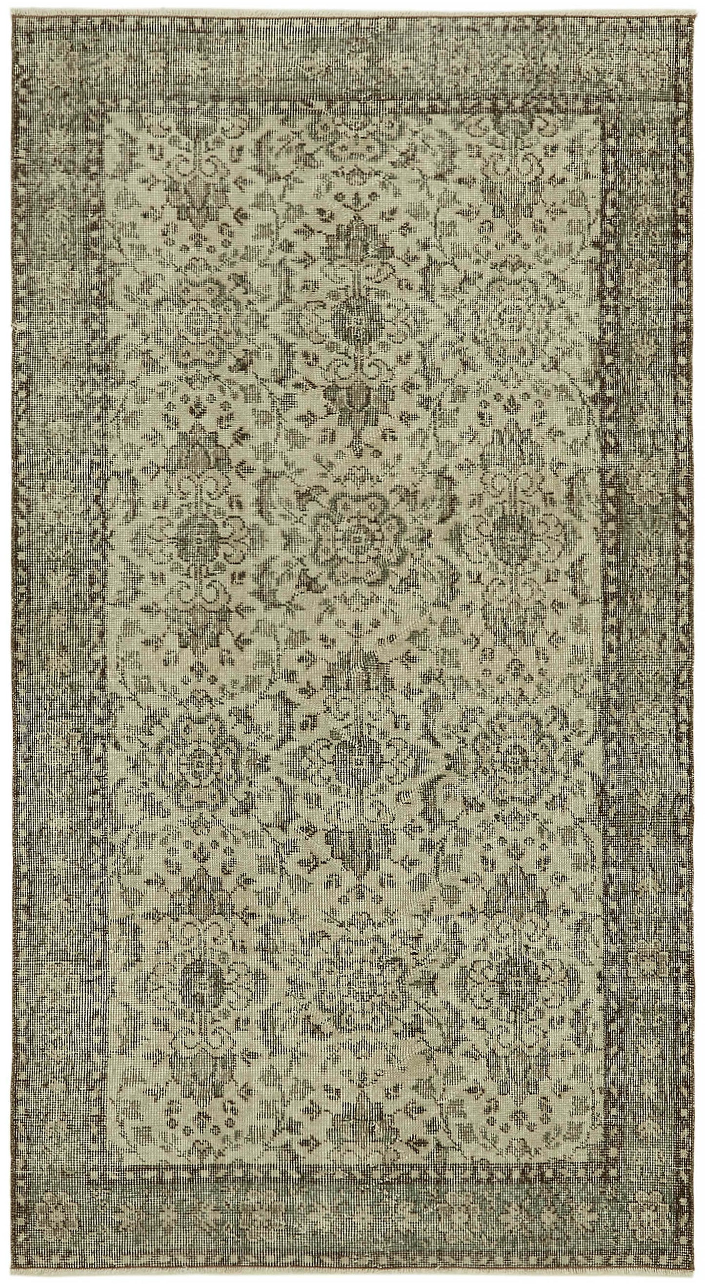 4x7 Beige Turkish Vintage Area Rug - 45826