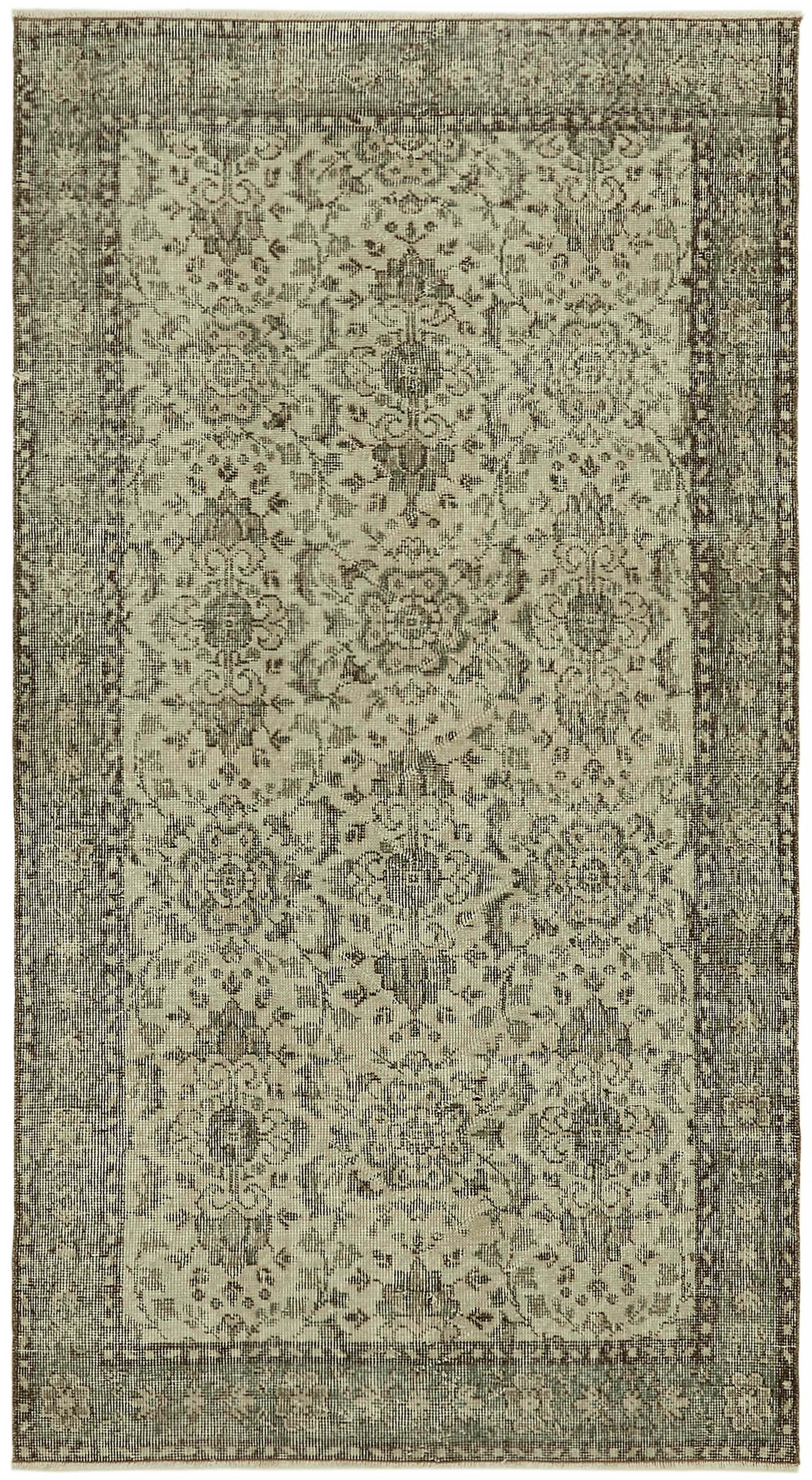 4x7 Beige Turkish Vintage Area Rug - 45826