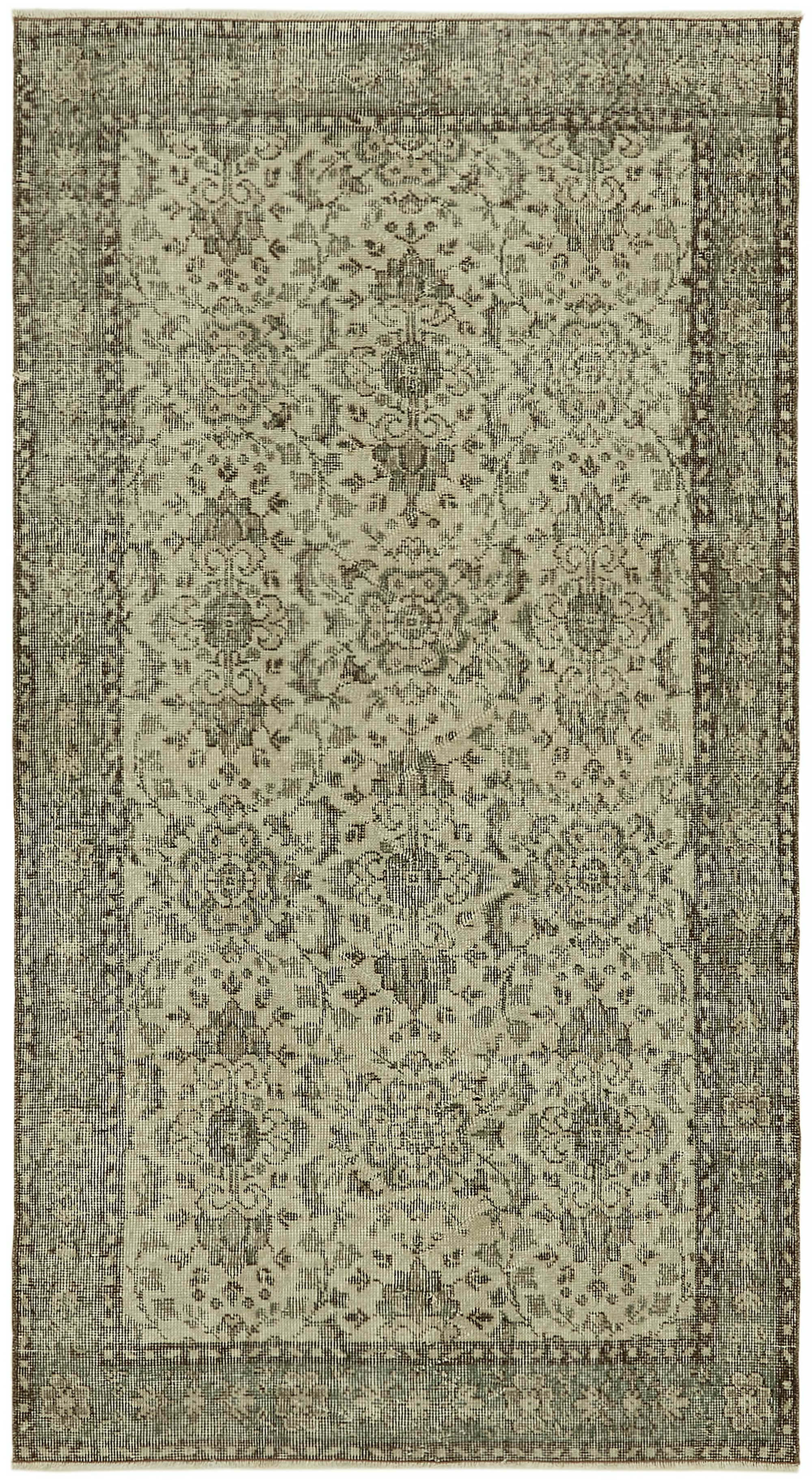 4x7 Beige Turkish Vintage Area Rug - 45826