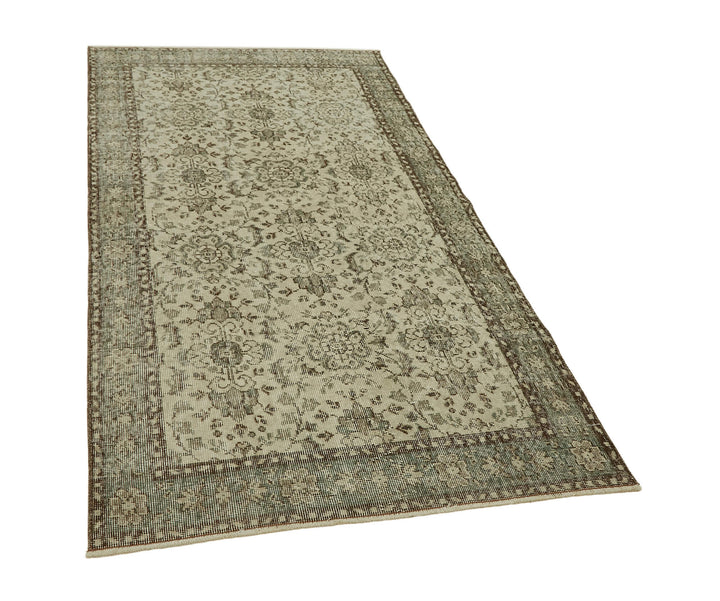 4x7 Beige Turkish Vintage Area Rug - 45826
