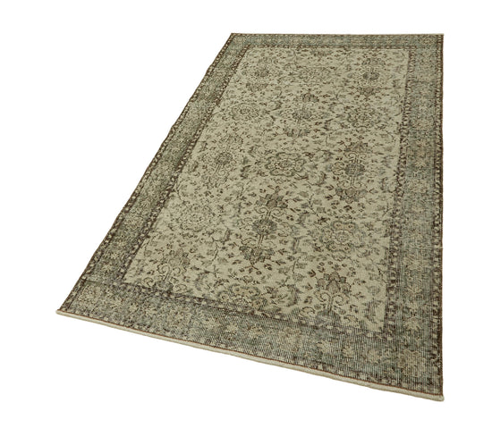 4x7 Beige Turkish Vintage Area Rug - 45826