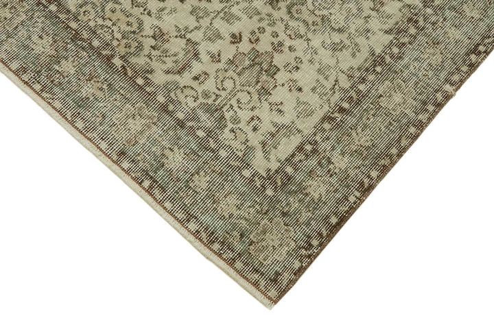 4x7 Beige Turkish Vintage Area Rug - 45826