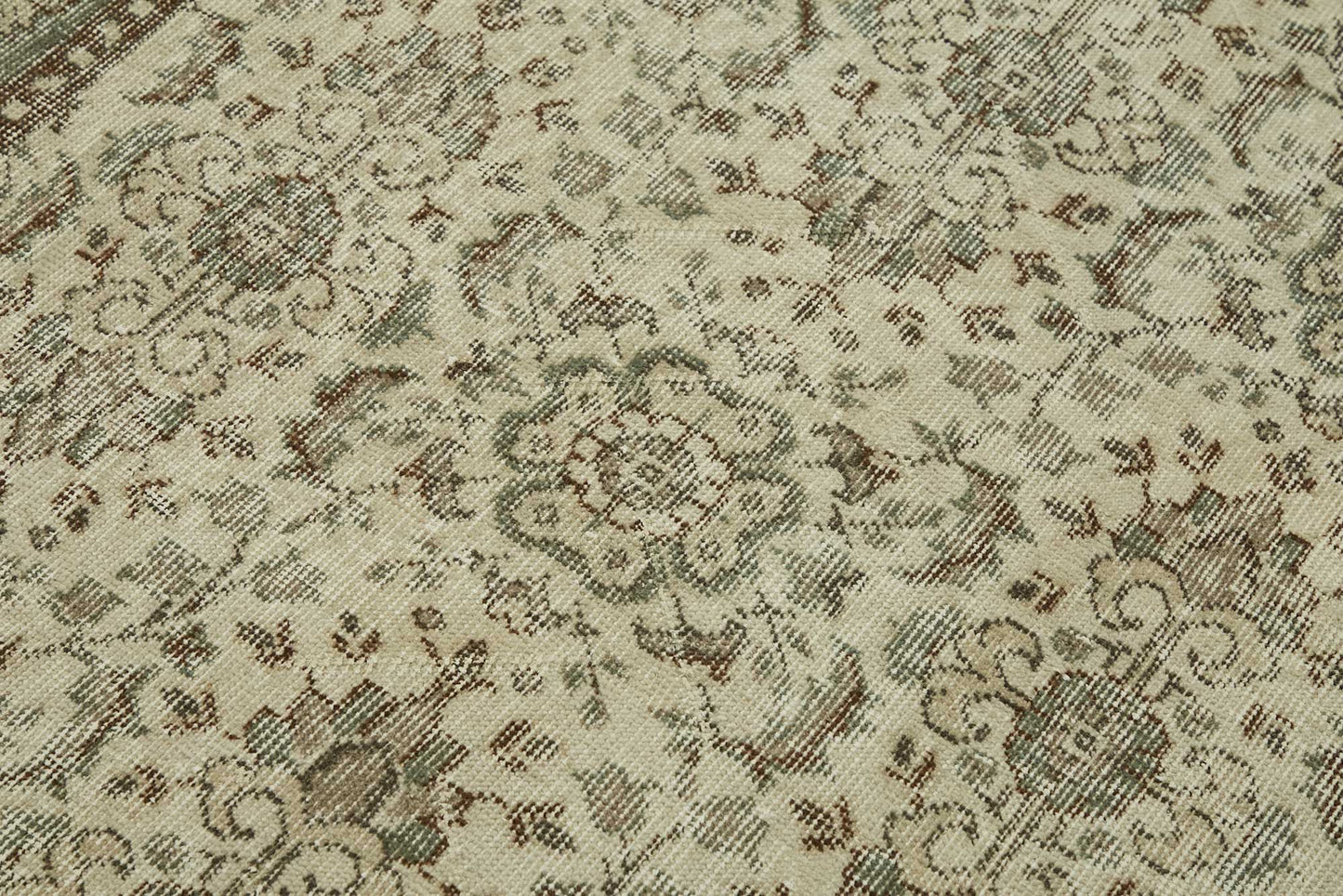 4x7 Beige Turkish Vintage Area Rug - 45826