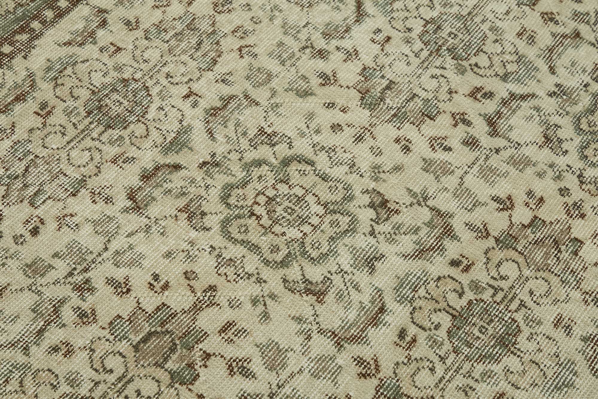 4x7 Beige Turkish Vintage Area Rug - 45826