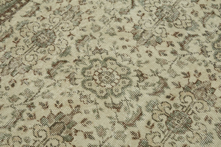 4x7 Beige Turkish Vintage Area Rug - 45826