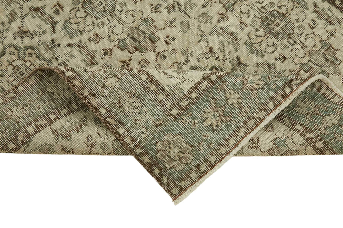 4x7 Beige Turkish Vintage Area Rug - 45826