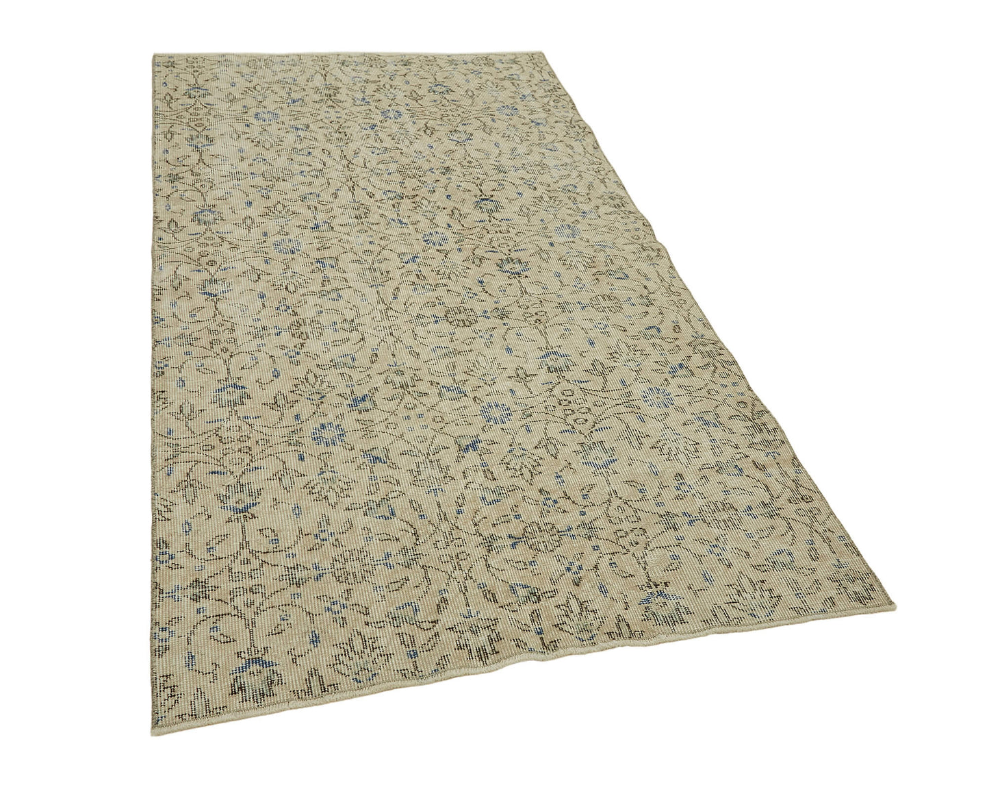 4x7 Beige Turkish Vintage Area Rug - 45827