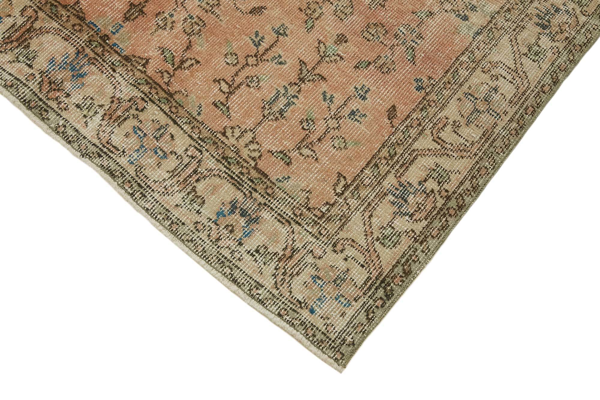 4x7 Beige Turkish Vintage Area Rug - 45830