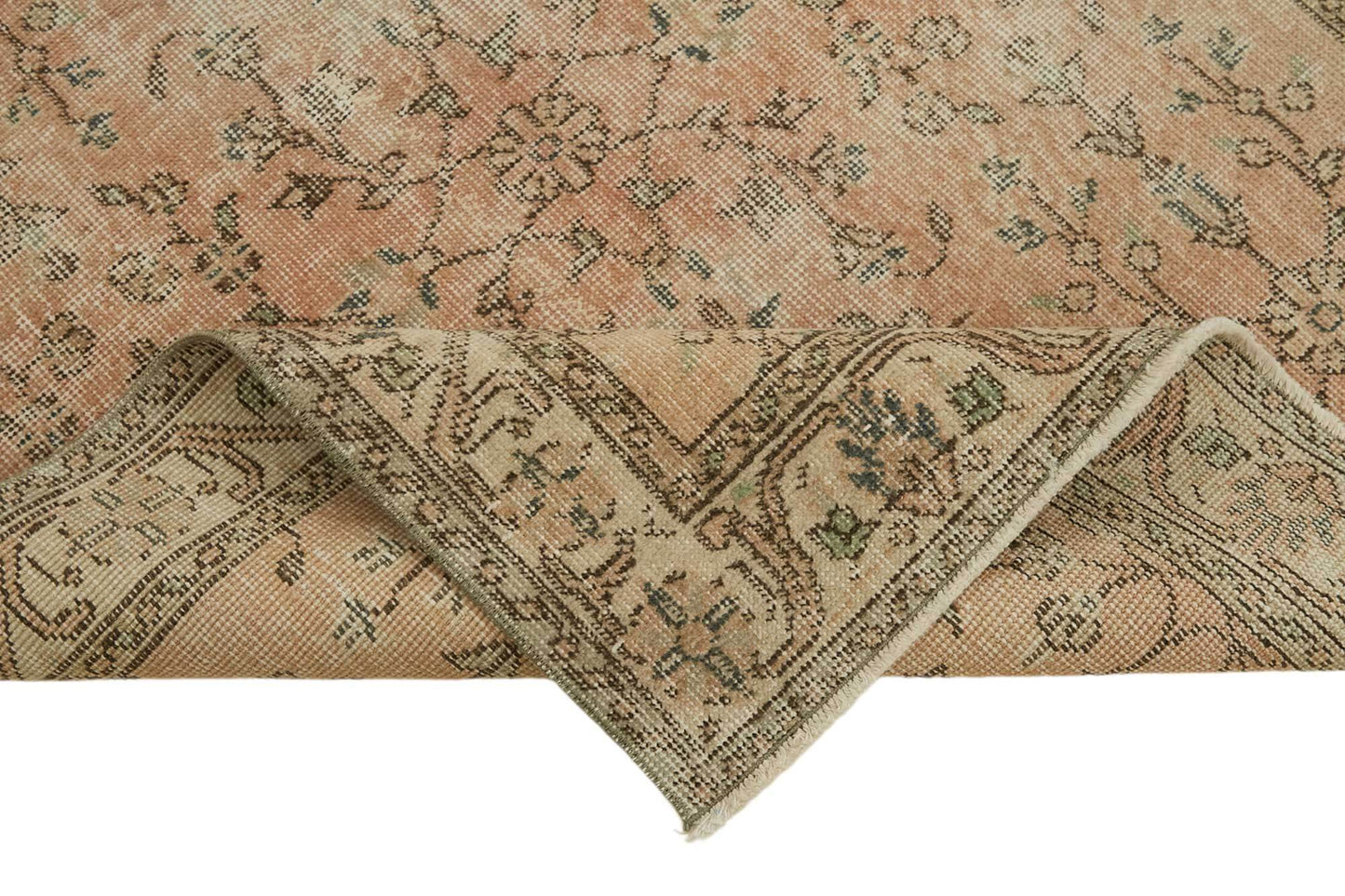 4x7 Beige Turkish Vintage Area Rug - 45830