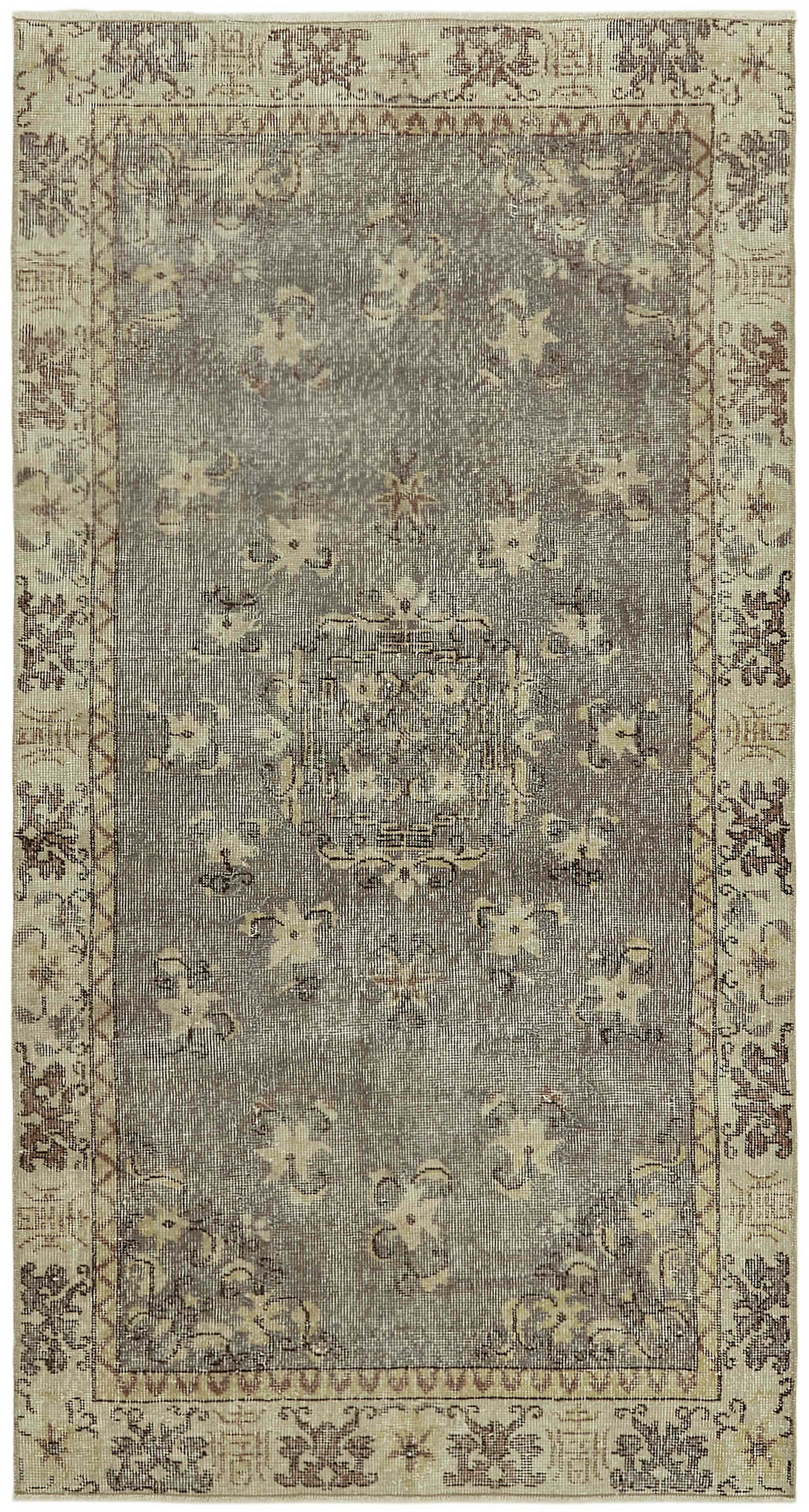 4x7 Beige Turkish Vintage Area Rug - 45832