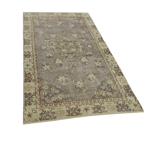 4x7 Beige Turkish Vintage Area Rug - 45832