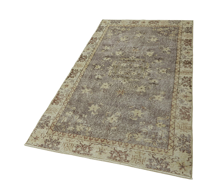 4x7 Beige Turkish Vintage Area Rug - 45832
