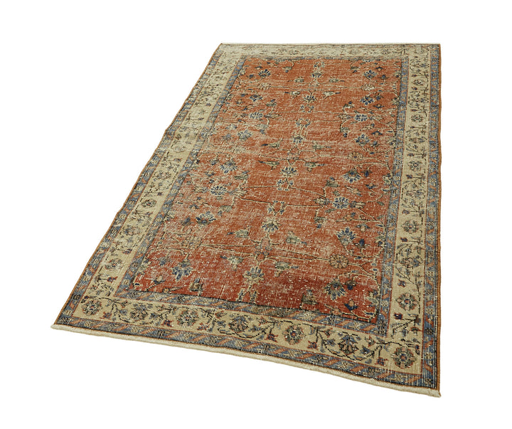 4x6 Beige Turkish Vintage Area Rug - 45833