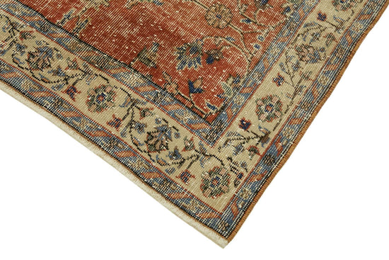 4x6 Beige Turkish Vintage Area Rug - 45833