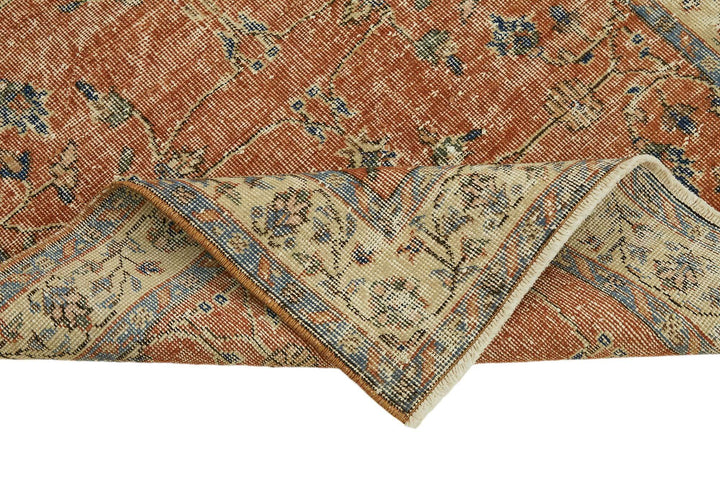 4x6 Beige Turkish Vintage Area Rug - 45833