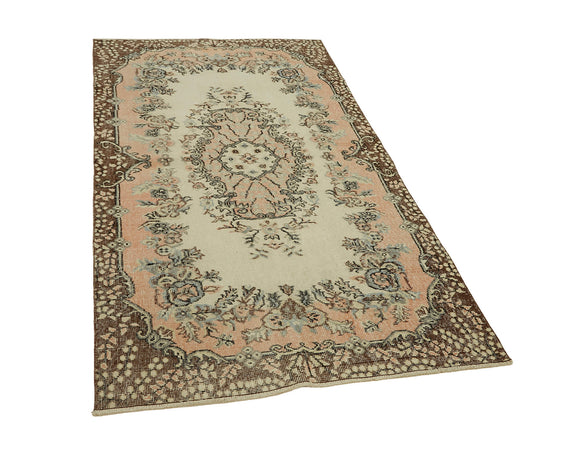 4x7 Beige Turkish Vintage Area Rug - 45834