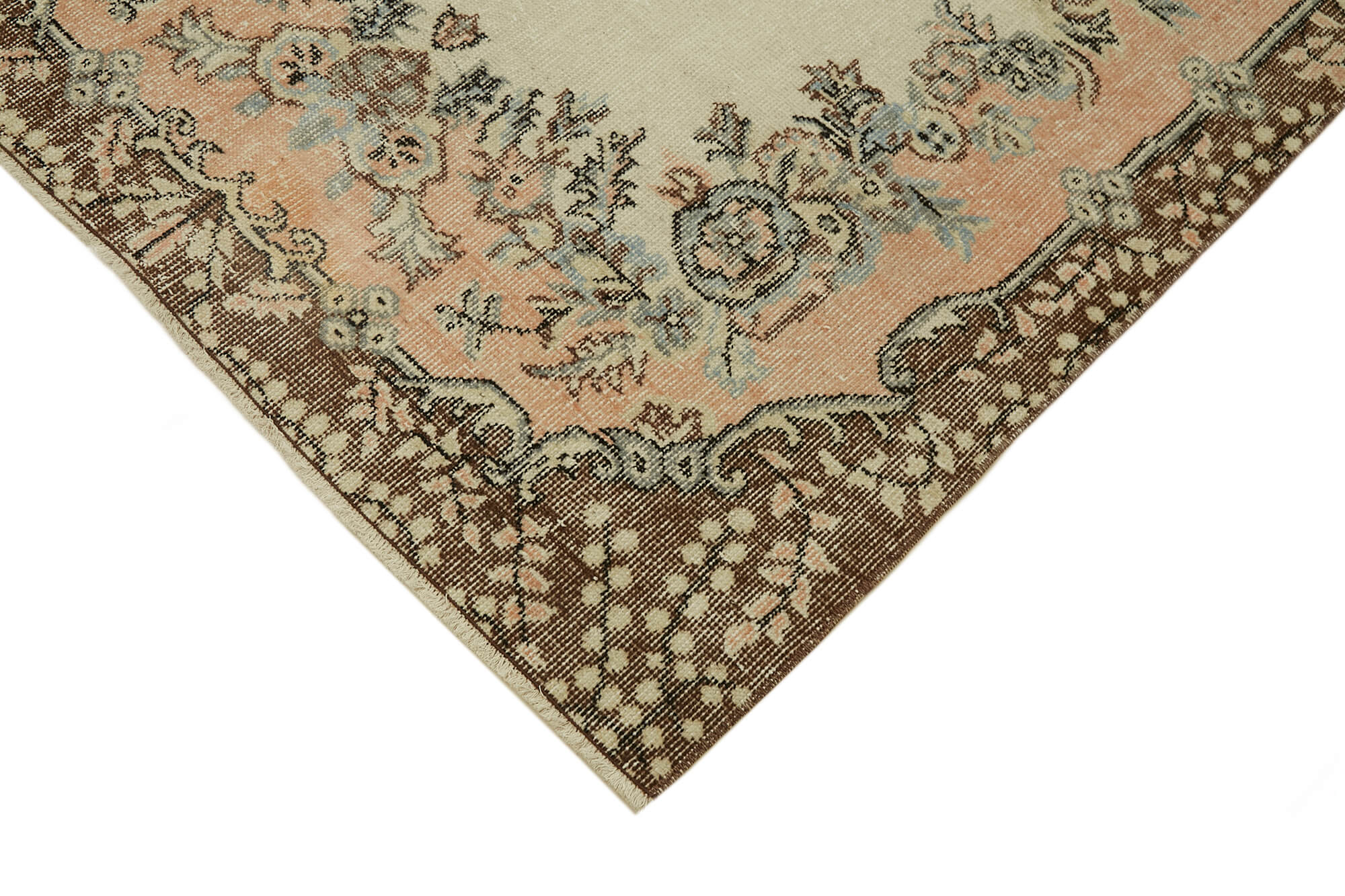 4x7 Beige Turkish Vintage Area Rug - 45834