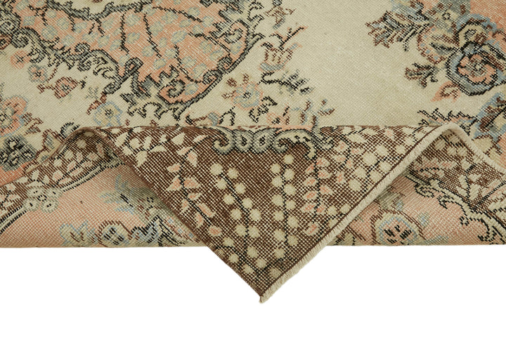 4x7 Beige Turkish Vintage Area Rug - 45834
