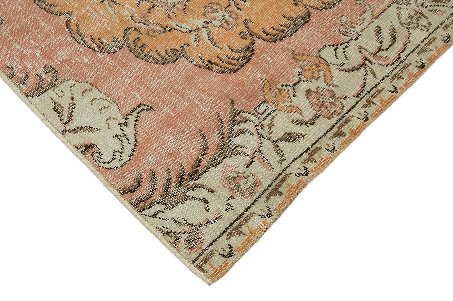 5x6 Beige Turkish Vintage Area Rug - 45837
