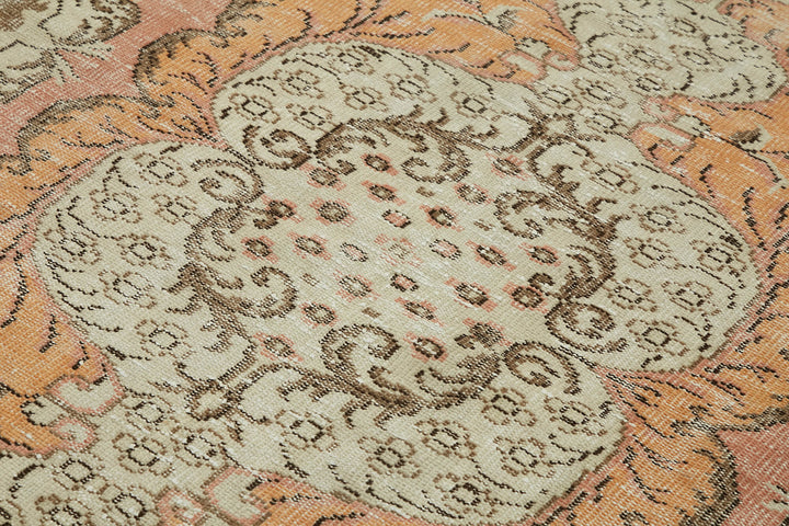 5x6 Beige Turkish Vintage Area Rug - 45837