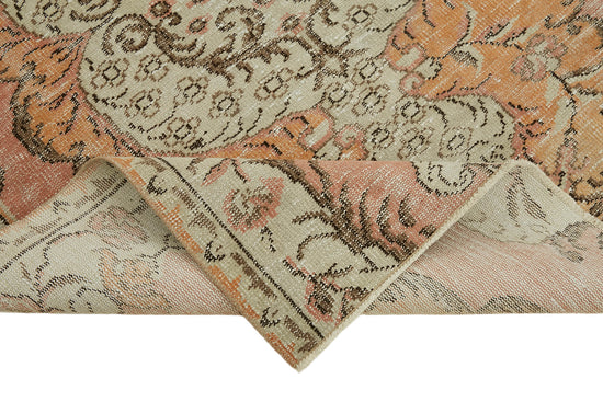 5x6 Beige Turkish Vintage Area Rug - 45837