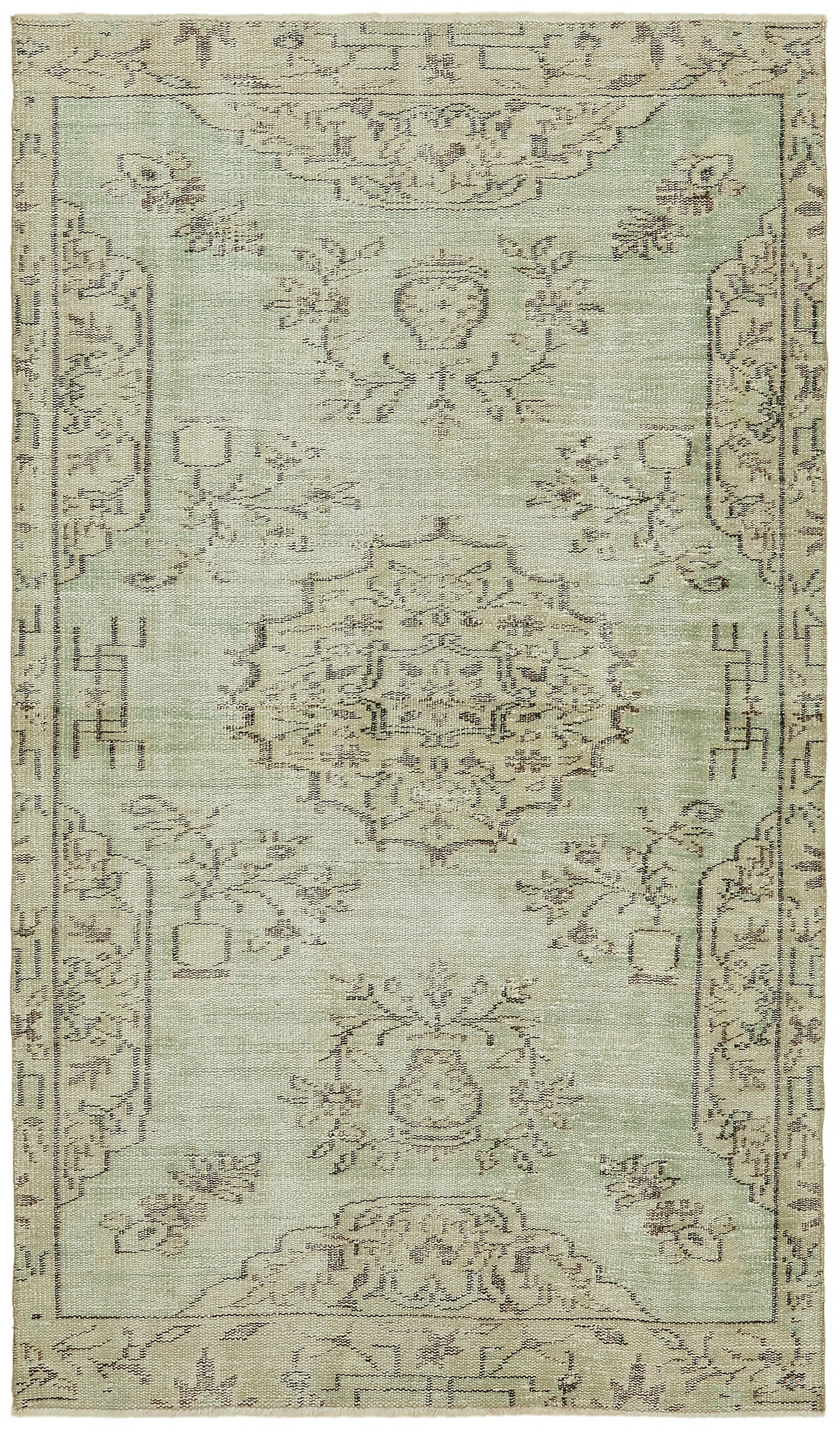 4x7 Beige Turkish Vintage Area Rug - 45838