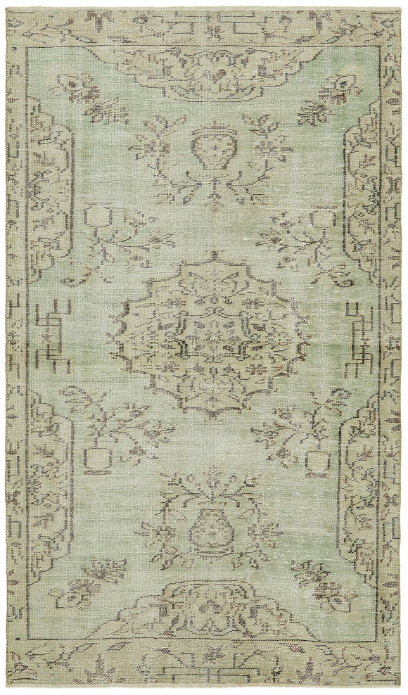 4x7 Beige Turkish Vintage Area Rug - 45838