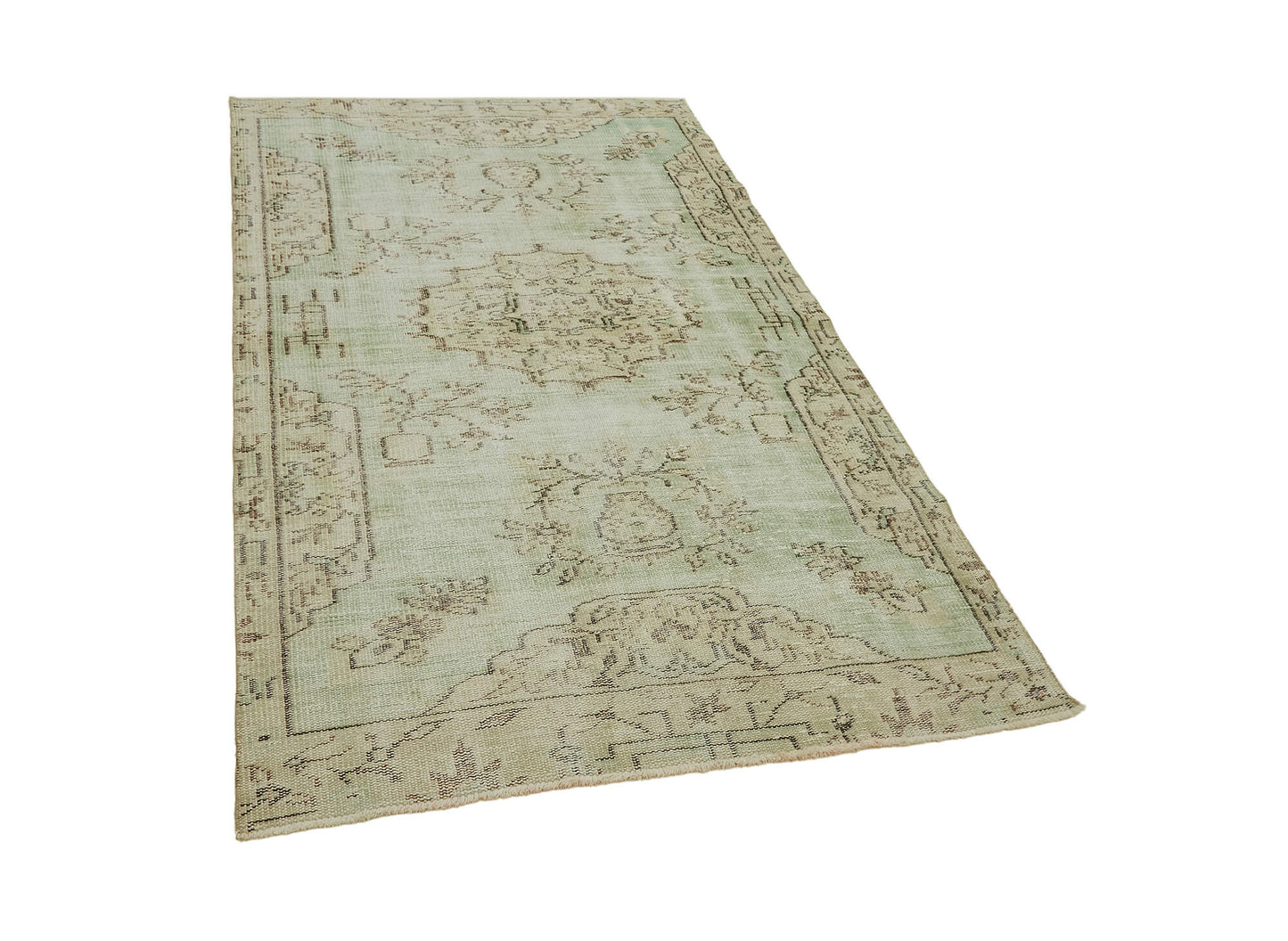 4x7 Beige Turkish Vintage Area Rug - 45838