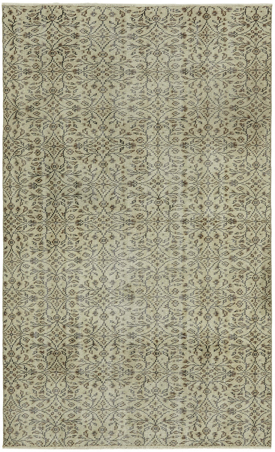 4x7 Beige Turkish Vintage Area Rug - 45840