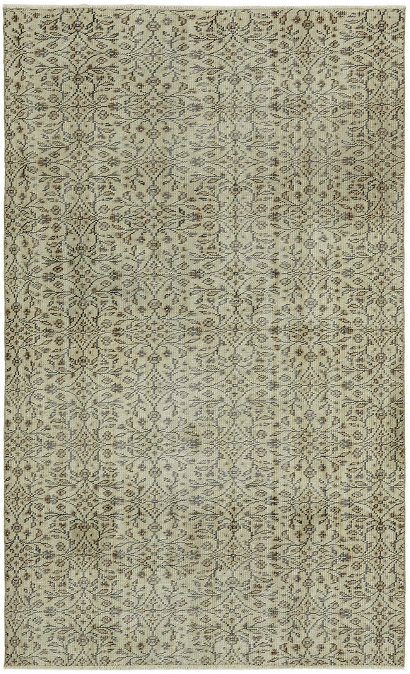 4x7 Beige Turkish Vintage Area Rug - 45840