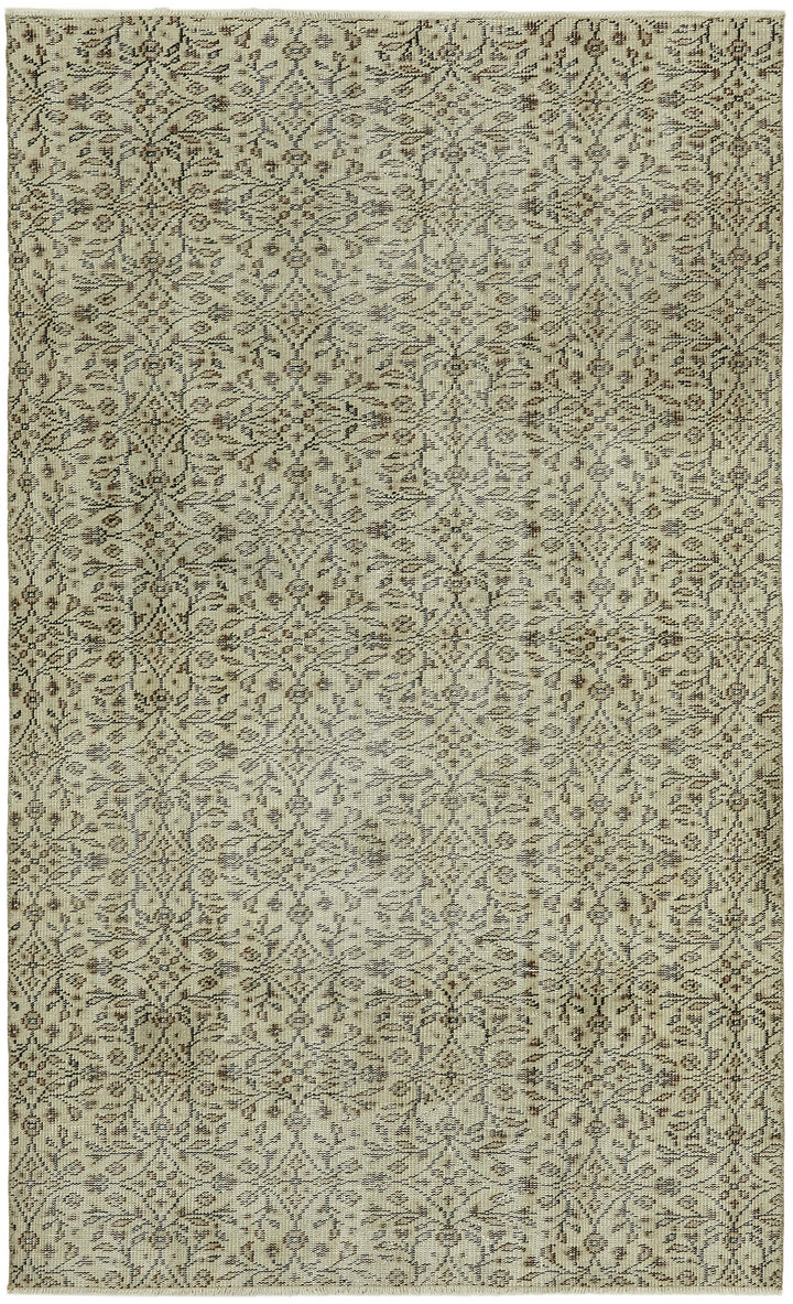 4x7 Beige Turkish Vintage Area Rug - 45840