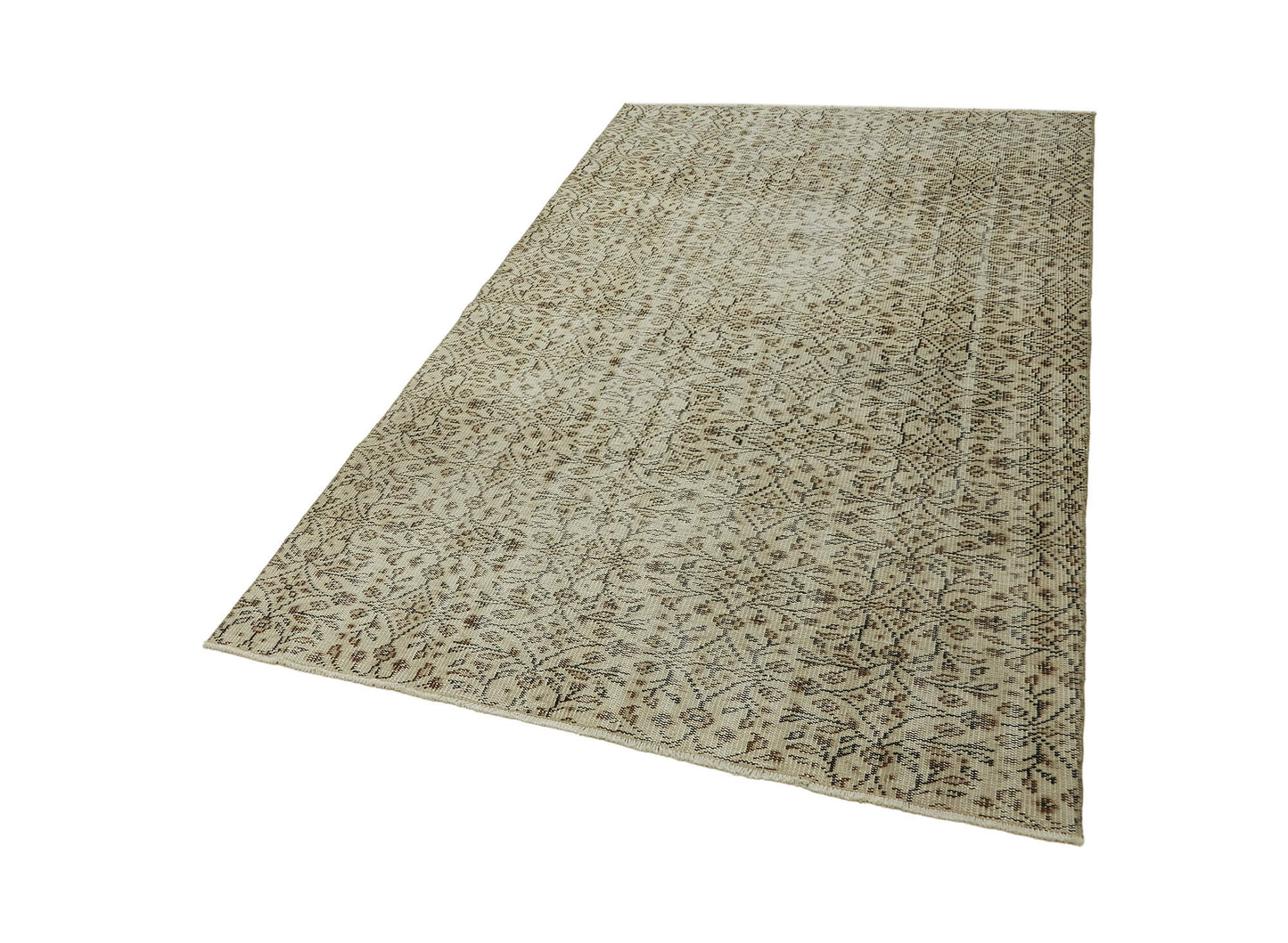 4x7 Beige Turkish Vintage Area Rug - 45840