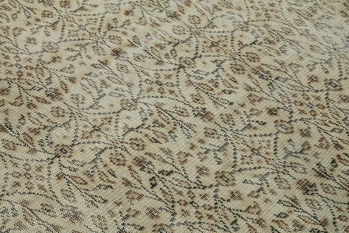 4x7 Beige Turkish Vintage Area Rug - 45840