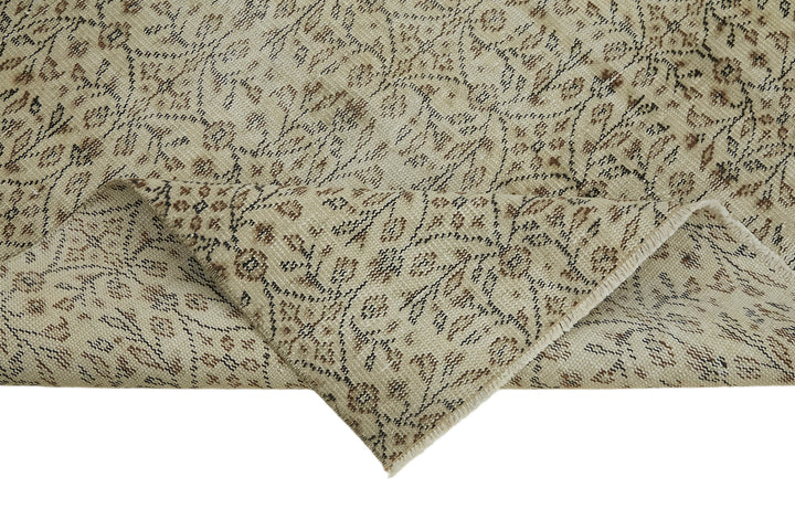 4x7 Beige Turkish Vintage Area Rug - 45840