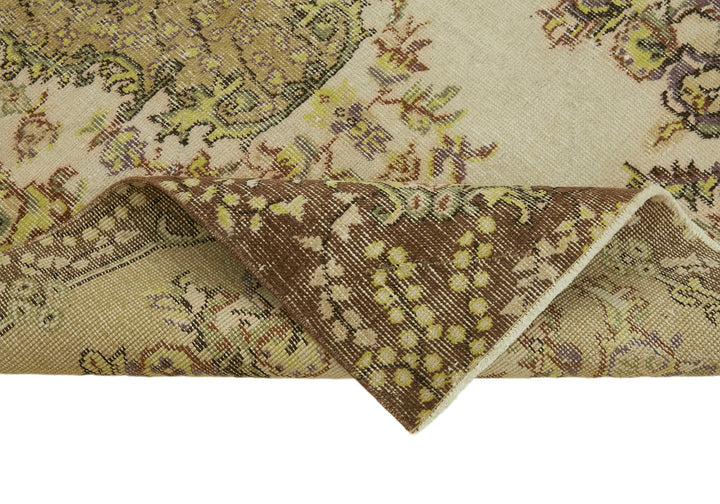 4x7 Beige Turkish Vintage Area Rug - 45842