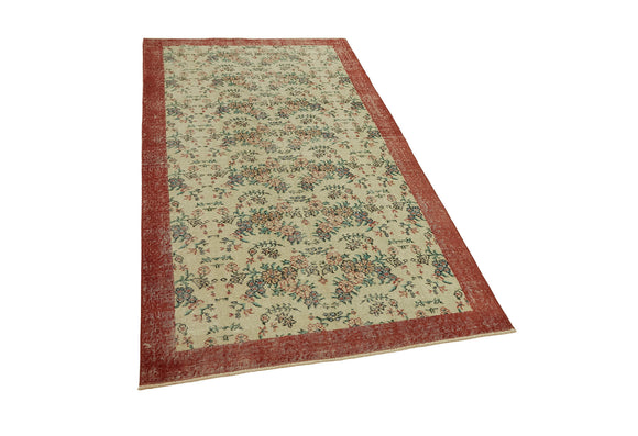 4x7 Beige Turkish Vintage Area Rug - 45843