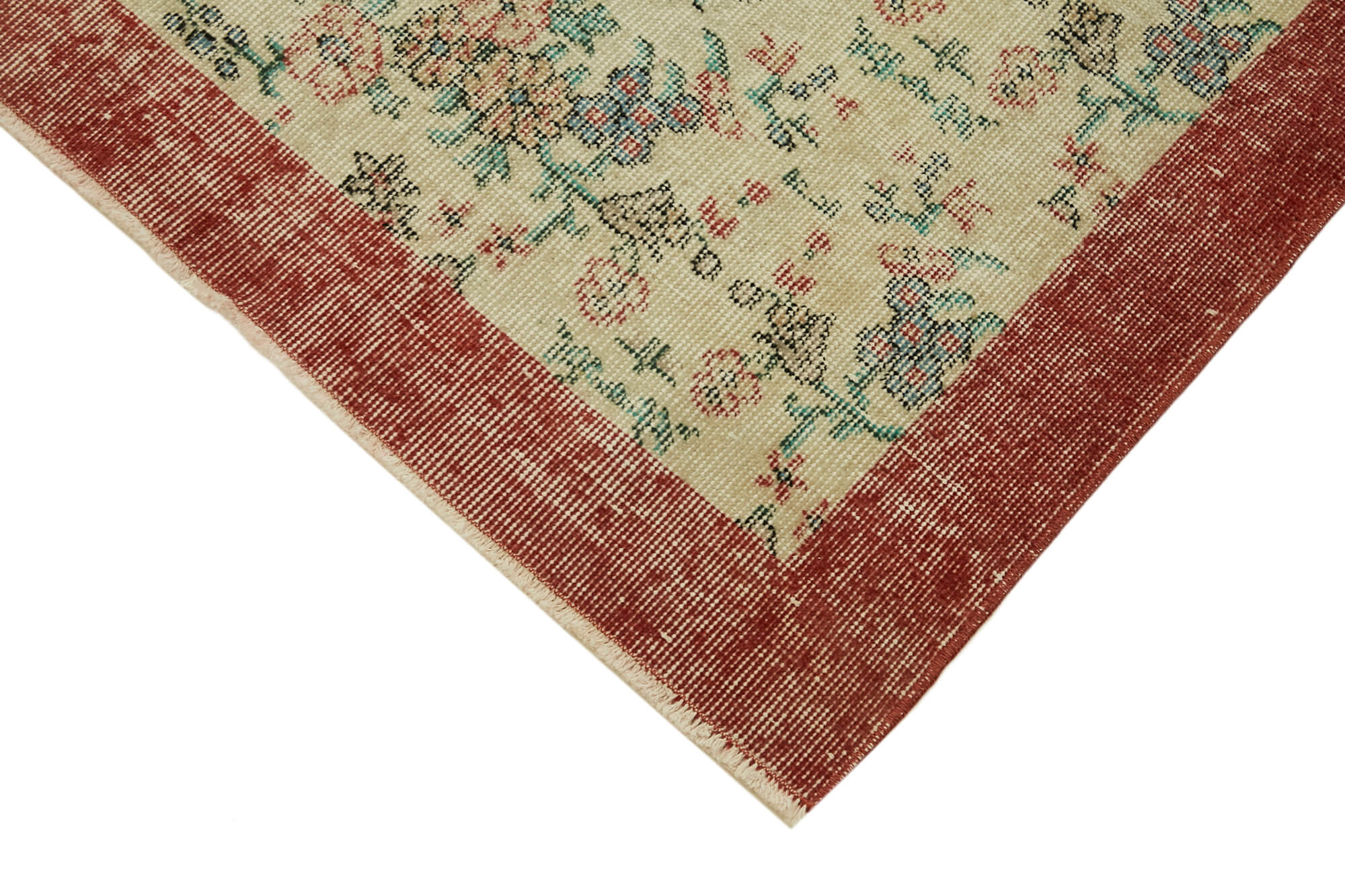 4x7 Beige Turkish Vintage Area Rug - 45843