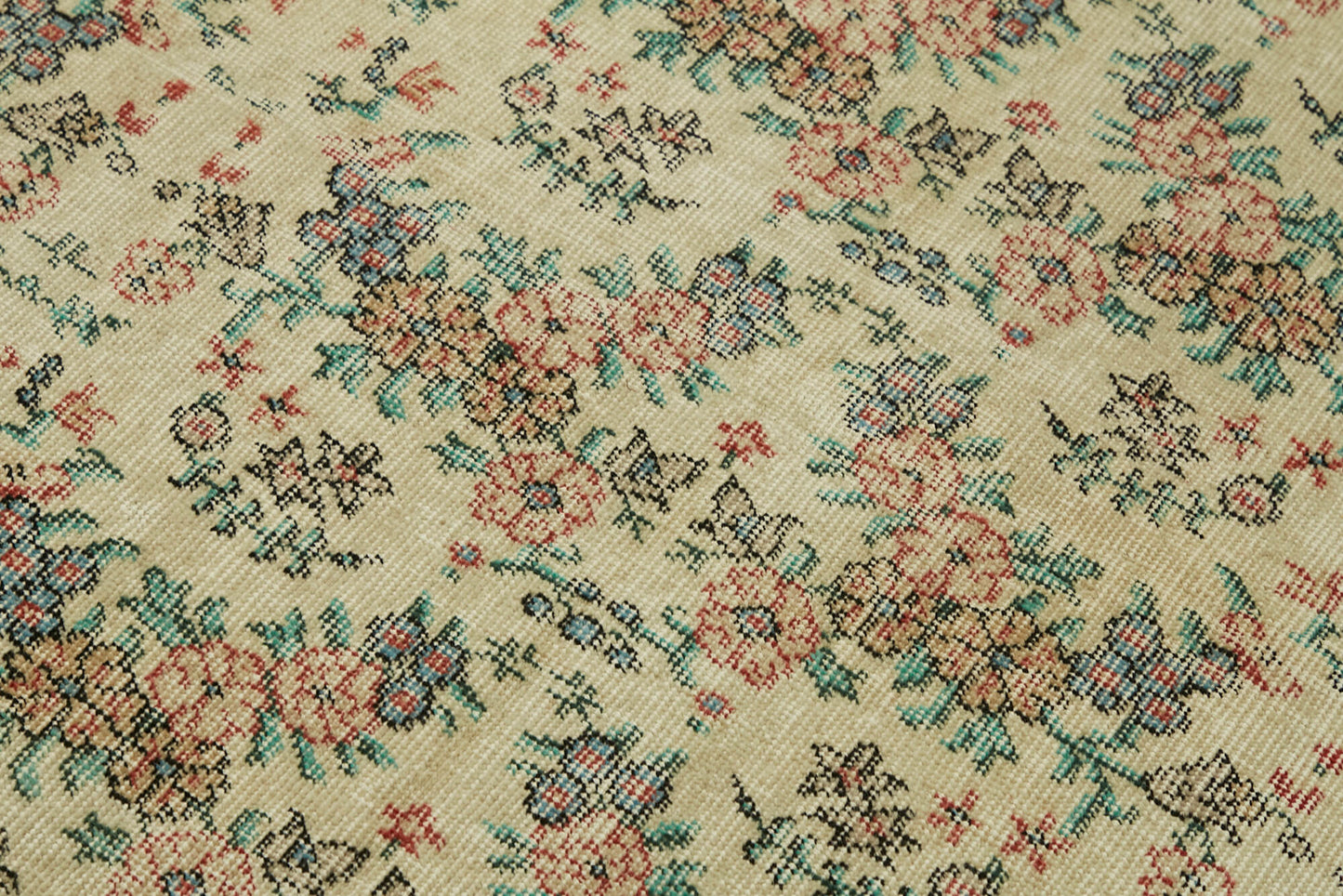 4x7 Beige Turkish Vintage Area Rug - 45843