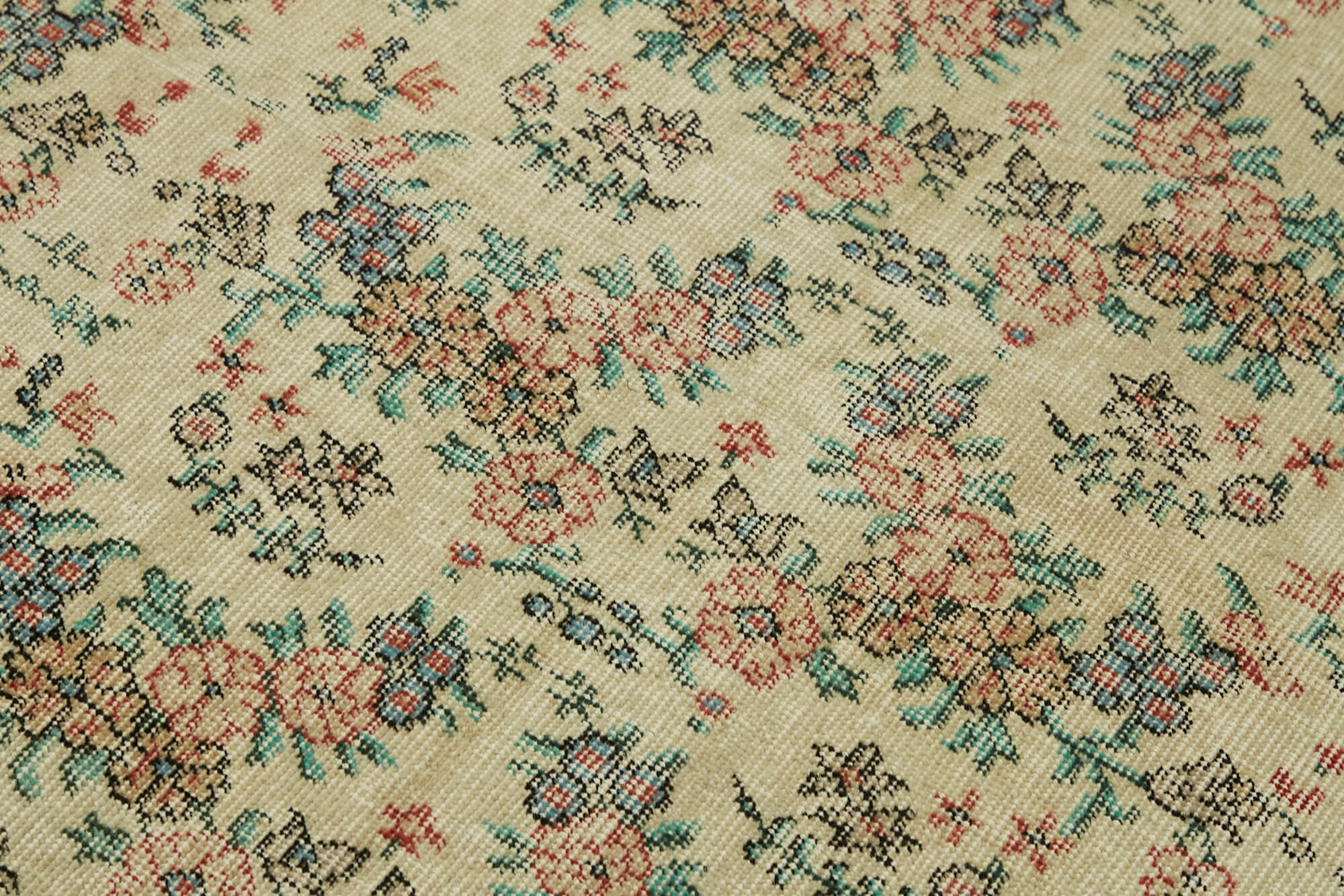 4x7 Beige Turkish Vintage Area Rug - 45843