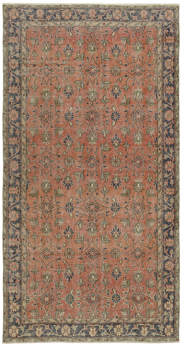 4x7 Red Turkish Vintage Area Rug - 45845