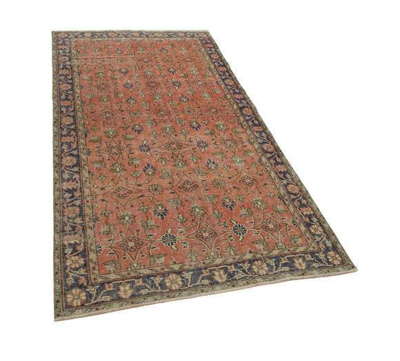 4x7 Red Turkish Vintage Area Rug - 45845